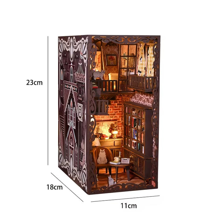 DIY Book Nook Kit – Wooden Magic House Miniature with LED Lights
