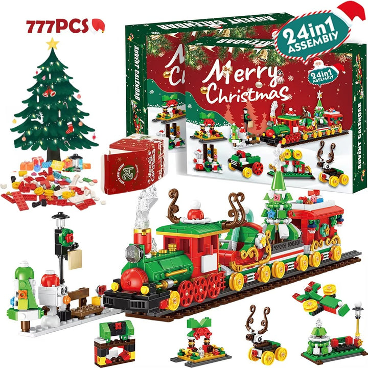 Christmas Advent Calendar – 24-Day DIY Train Toy Countdown Gift Set