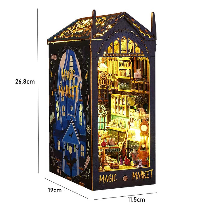 DIY Book Nook Kit – Wooden Magic House Miniature with LED Lights