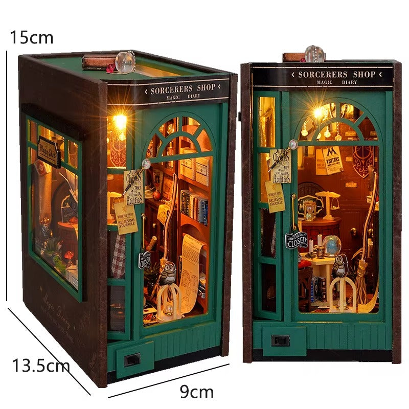 DIY Book Nook Kit – Wooden Magic House Miniature with LED Lights