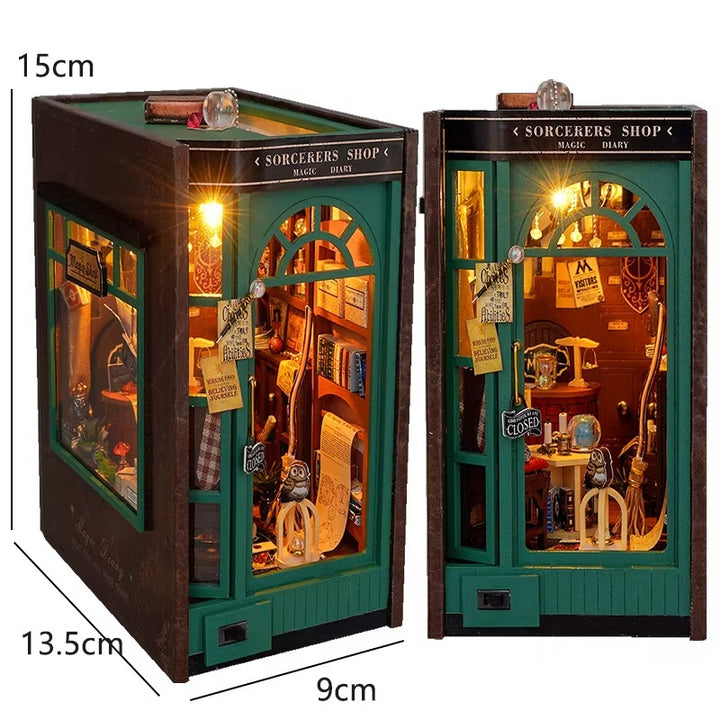 DIY Book Nook Kit – Wooden Magic House Miniature with LED Lights