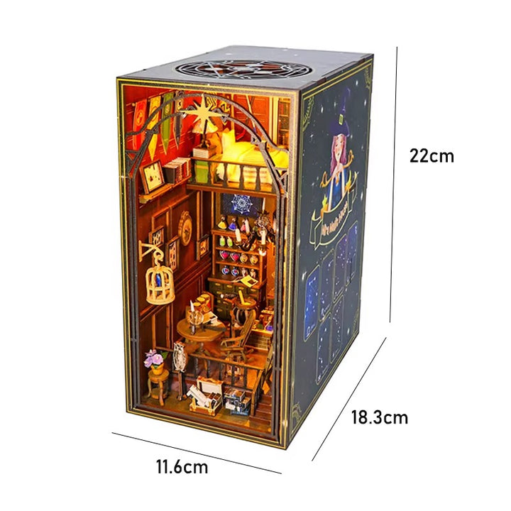 DIY Book Nook Kit – Wooden Magic House Miniature with LED Lights