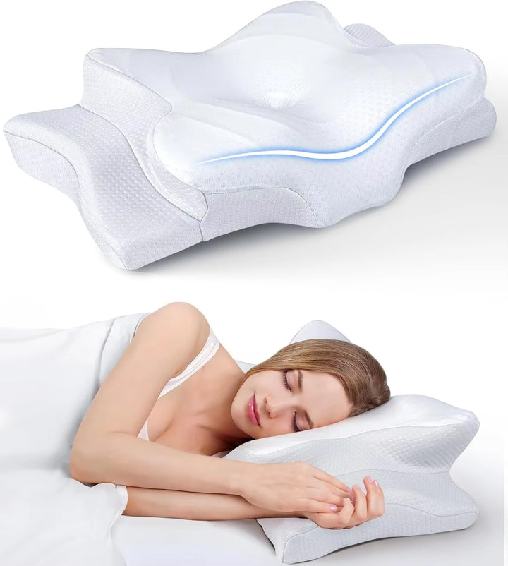 Ergonomic Memory Foam Pillow – Cooling Neck Support for Pain Relief Sleep