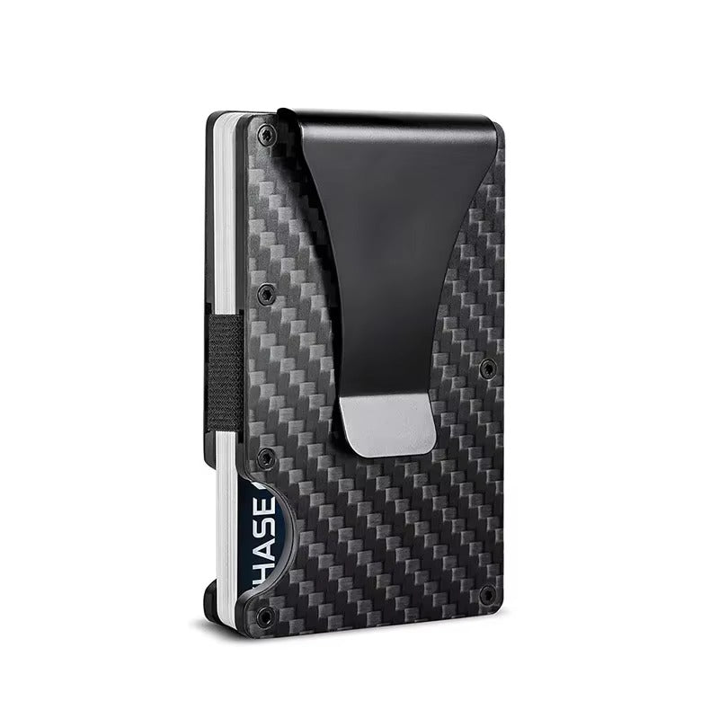 Slim Carbon Fiber Wallet – RFID Blocking Metal Card Holder for Men | Minimalist
